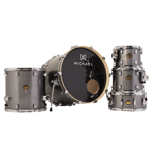 Bateria Michael Legacy Birch DMB522 22" Bright Grey Shell Pack com Sistema Suspensão M.S.3 Arruelas Nylon e Acessórios de Afinação