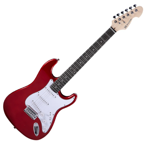 Guitarra Elétrica Michael Standard GM217N Vermelho Metalico com Captadores Single Coil Tarraxas Blindadas e Ponte Tremolo