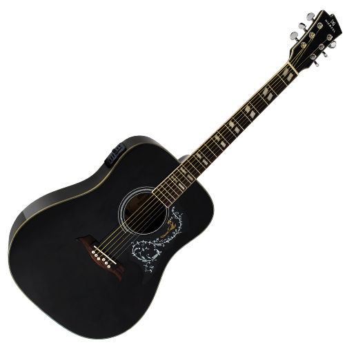 Violão Eletroacústico Michael Galaxy VM925DT BK (BLACK) com Tampo Spruce Pré Michael 4 Bandas Tarraxas Douradas Encordoamento Aço e Acabamento Diferenciado