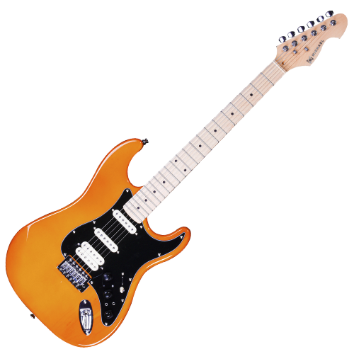 Guitarra Michael Rocker GMS250 AM Amber com Corpo Basswood Braço Maple Canadense e Captadores SSH com Efeitos Integrados