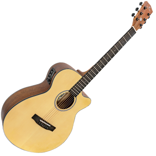 Violão Eletroacústico Michael Cosmic VMC220 ST (Satin) com Tampo Spruce Pré Michael Effex Tarraxas Matte Black Die Cast Encordoamento Aço e Acabamento Open Pore