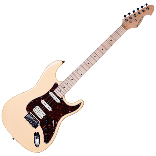 Guitarra Michael Rocker GMS250 CR Cream com Corpo Basswood Braço Maple Canadense e Captadores SSH com Efeitos Integrados
