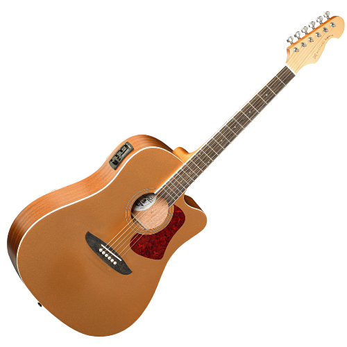 Violão Eletroacústico Michael Laguna VML530 GD (Gold) com Tampo Spruce Pré Michael Effex Tarraxas Chrome Die Cast Encordoamento Aço e Acabamento Open Pore