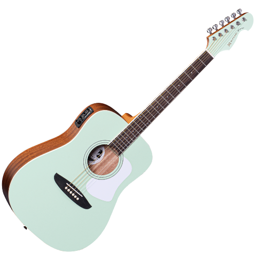 Violão Eletroacústico Michael Venice VMV570 GS (Surf Green) com Tampo Spruce Pré Michael Effex Tarraxas Chrome Die Cast Encordoamento Aço e Acabamento Open Pore