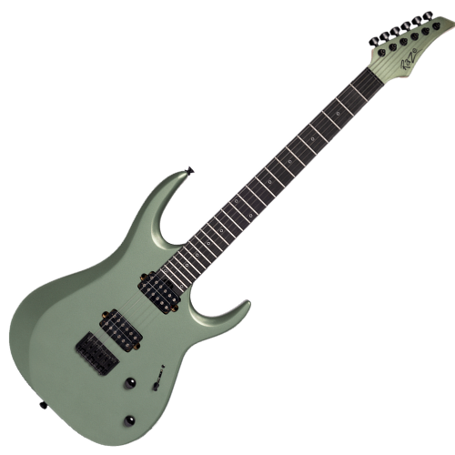 Guitarra Michael Raze GMR400 Olive Green Superstrato Humbucker Cerâmico Purple Heart Ponte Hardtail String Through