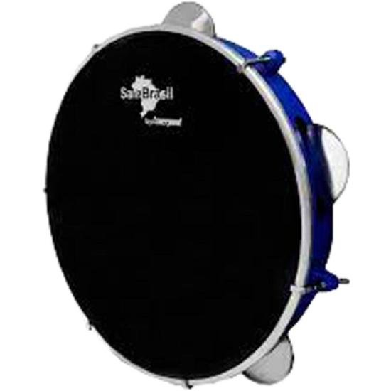 Pandeiro 10” Premium Pele Preta SamBrasil Liverpool Azul