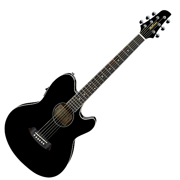 Violão Eletroacústico Ibanez Talman TCY10E-BK Black com Tampo Spruce Pré Ibanez AEQ-2T Tarraxas Die Cast Encordoamento Aço e Acabamento Black