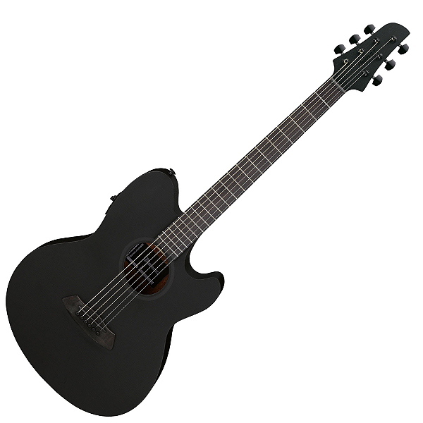 Violão Eletroacústico Ibanez Talman TCY621-BOT Black Out com Tampo Spruce Sólido Pré Ibanez AEQ-2T Tarraxas Die Cast Encordoamento Aço e Acabamento Fosco HTML