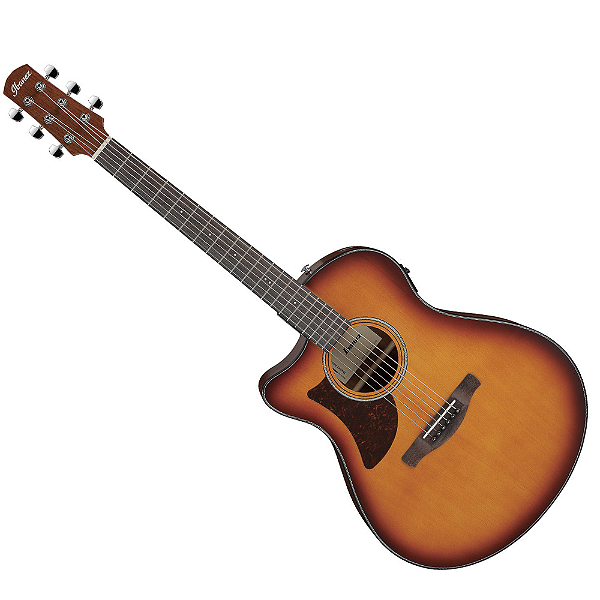 Violão Eletroacústico Ibanez AAM50LCE-OLB Canhoto com Tampo Sitka Spruce Sólido Pré Ibanez AEQ-TP2 Tarraxas Die Cast Encordoamento Aço e Acabamento Open Pore Natural