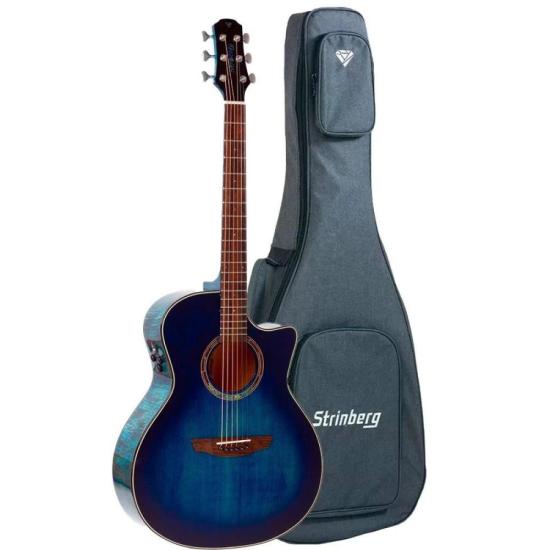 Violão Eletroacústico Strinberg DA3SC Diamond Aço Blue Burst com Tampo Solid Spruce Pré Strinberg Tarraxas Die Cast Encordoamento Aço e Acabamento Gloss