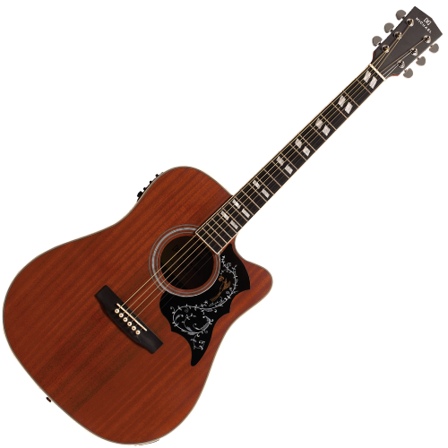 Violão Eletroacústico Michael Folk Freebird VMF430 MH (Mahogany) com Tampo Spruce Pré Michael Effex Tarraxas Die Cast Encordoamento Aço e Acabamento Brilhante