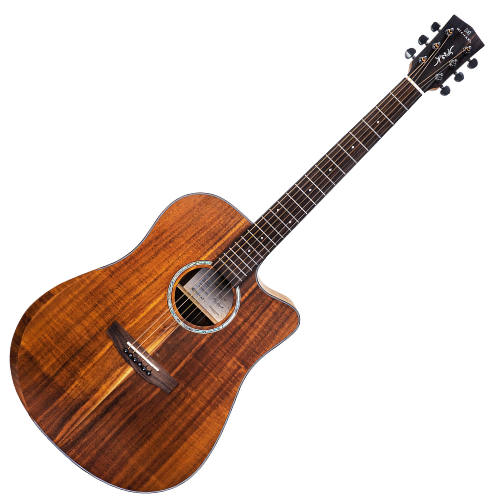 Violão Eletroacústico Michael Imperial Top Solid VMI530 Folk Aço Cutaway Koa com Tampo Koa Sólido Equalizador Michael DUO Captação Dupla e Armrest Comfort