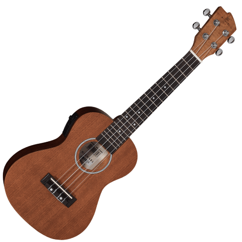 Ukulele Concert Eletroacústico Michael MK23 MHE Mahogany com Tampo Mahogany Fundo e Laterais Mahogany Escala Blackwood e Equalizador Michael