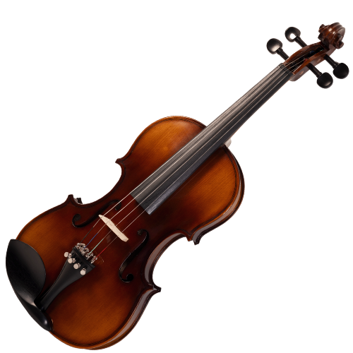 Violino de Arco Michael VNM140 4/4 Ébano com Tampo Spruce Maciço Fundo Maple Espelho Ébano Microafinadores e Estojo Térmico