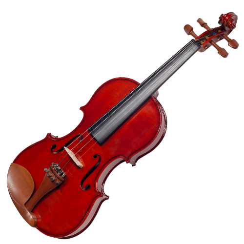 Violino de Arco Michael VNM136 3/4 Boxwood com Tampo Spruce Maciço Fundo Maple Espelho Ébano Microafinadores e Estojo Térmico