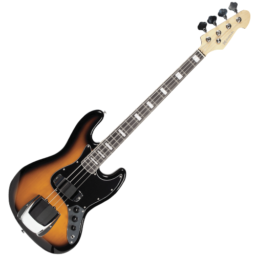 Contrabaixo Michael JB BM675N SK Sunburst Black com Corpo Basswood Captadores Single Coil e Tarraxas Cromadas