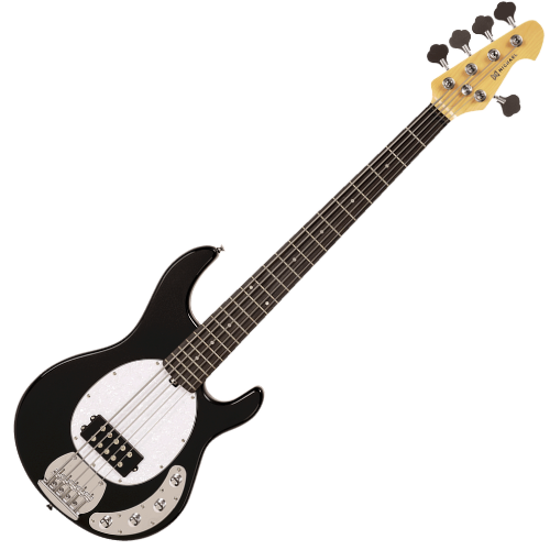 Contrabaixo Michael Music Man BMM700 5 Cordas MBK Metallic Black com Corpo Basswood Captador Open Humbucker Ativo e Tarraxas Cromadas