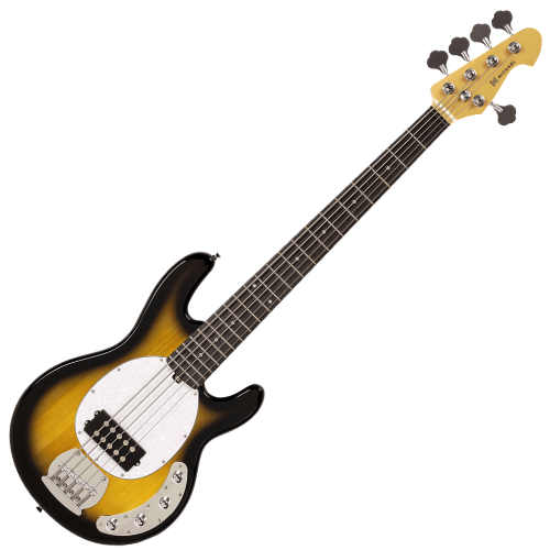 Contrabaixo Michael Music Man BMM700 5 Cordas VS Vintage Sunburst com Corpo Basswood Captador Open Humbucker Ativo e Tarraxas Cromadas
