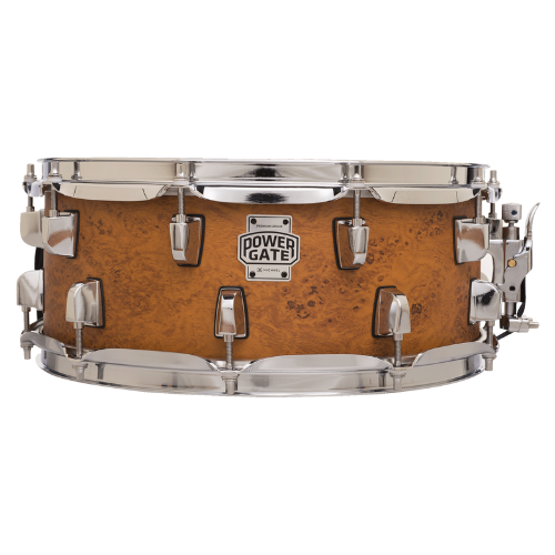 Caixa de Bateria Michael Powergate Birch PGB1455 FRD 14x5.5 Flame Birdseye com Fuste Hybrid Birch/Poplar Aros Power Hoop e Esteira 20 Fios