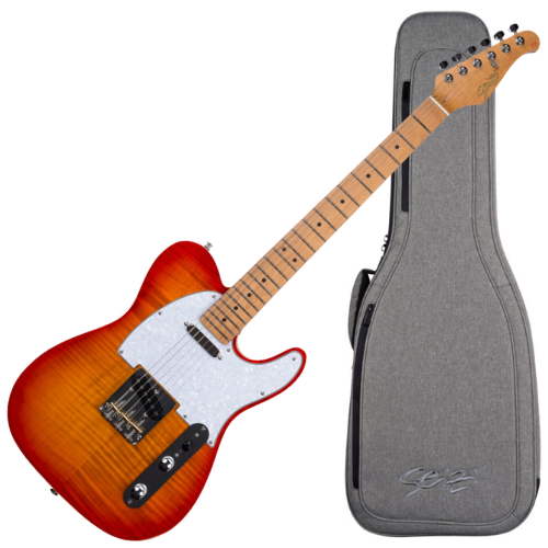 Guitarra Seizi Vintage Saitama Plus Flamed Cherry Burst com Corpo Basswood Captadores Seizi Jutsu ALNICO V HH e Ponte Wilkinson 10360715