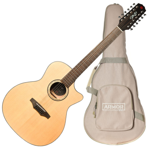 Violão Seizi Supreme Ryu Cutaway 12 Cordas Spruce Natural Satin com Corpo Spruce Sólido Fundo Ovangkol Laminado Equalizador Fishman Sonitone e Tarraxas Cromadas Blindadas 10360699