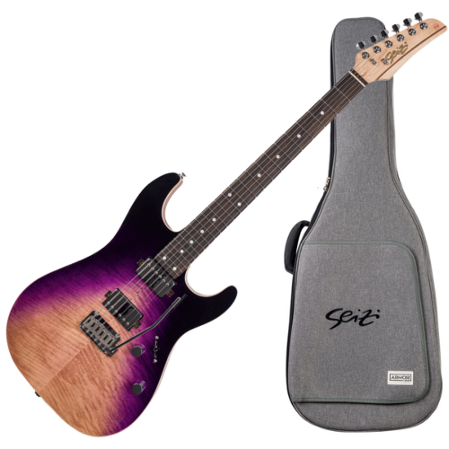 Guitarra Seizi Katana Shadow Aurora Burst 2P com Corpo Flamed Maple sobre Mogno Captadores Seizi Jutsu Humbucker ALNICO V HH e Ponte Flutuante 2 Pivôs 10361245