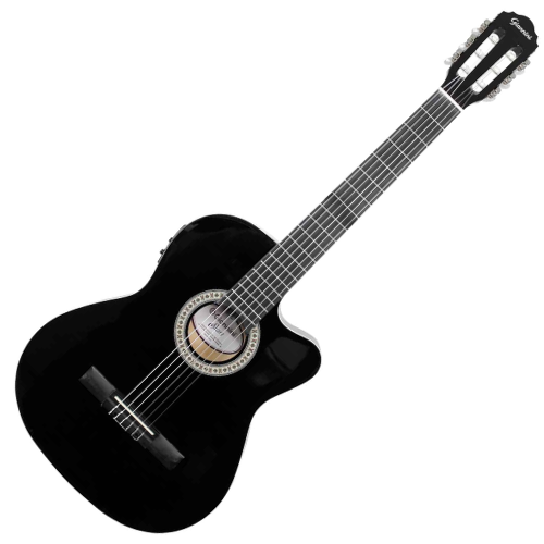 Violão Eletroacústico Giannini Start NF-14 CEQ Black BK Nylon com Equalizador GN-3T 3 Bandas e Afinador Integrado