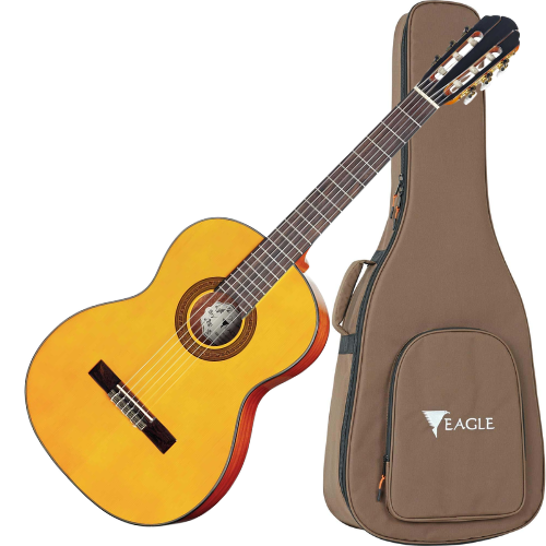 Violão Folk Acústico Eagle DH69 com Tampo Spruce Sólido, Fundo e Laterais Mahogany, Corpo Dreadnought e Tarraxas Cromadas