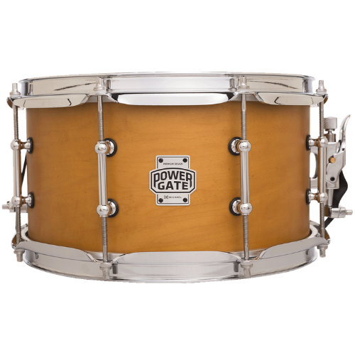 Caixa de Bateria Michael Powergate Maple PGM1265 NTS 12x6.5 com Aro Die-Cast e Acabamento Natural Satin