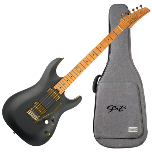 Guitarra Seizi Katana Aura HH RM Blackout Mist com Captadores Seizi Aura HH Equalizador Seizi Aura com Afinador Integrado e Acabamento Blackout Mist`e Bag 10361289