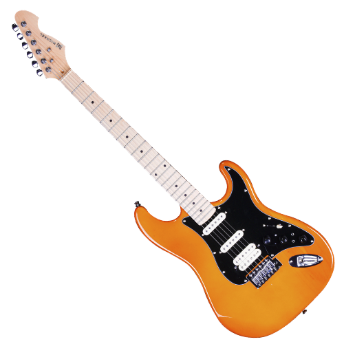 Guitarra Michael Rocker Canhota AM Amber com Captadores Humbucker Equalizador Integrado e Afinador