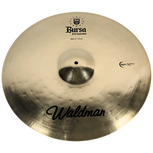 Prato de Bateria Waldman Bursa Ride 21" BURRD21 com Liga B20 Bronze Som Claro Definido Bell Cortante e Acabamento Tradicional para Rock Pop Jazz Fusion e Versatilidade
