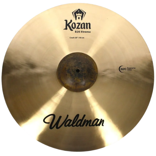Prato de Bateria Waldman Kozan Ataque Crash 20" KOZ-CR20 com Liga B20 Ataque Explosivo e Som Penetrante Acabamento Natural