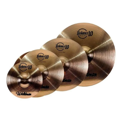 Kit Pratos Bateria Waldman B10 14" Hi-Hat + 16" Crash + 20" Ride com Bag Inclusa