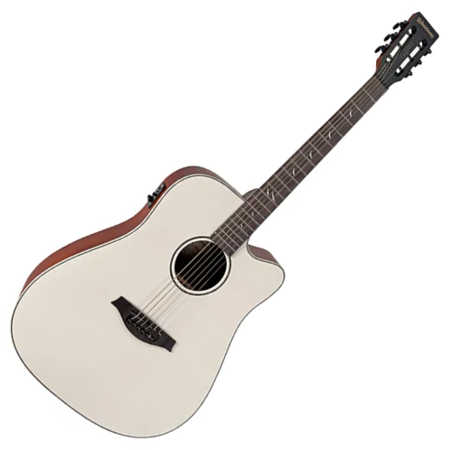 Violão Eletroacústico Waldman Blastone Grand DCEX-641 Aço Olympic White Top com Equalizador Integrado e Afinador