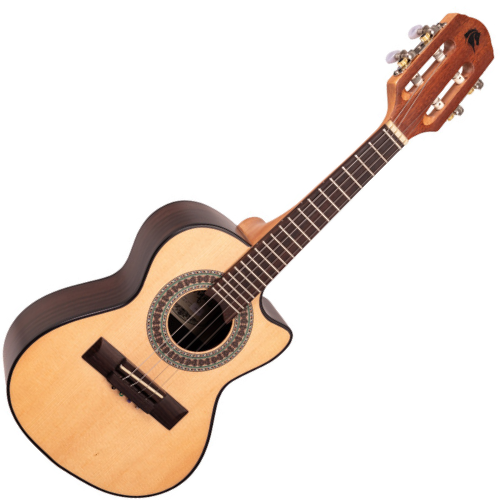 Cavaco Eletroacústico Marquês CA-29NSEL Natural Fosco com Captador Passivo Cap-06 Tampo Pinho e Laterais Fundo Ébano