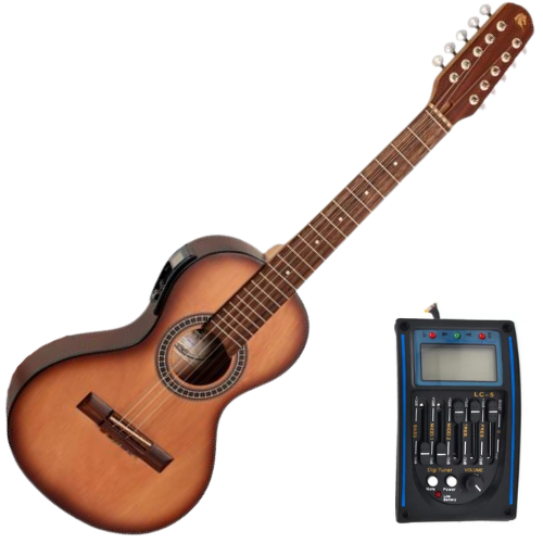 Viola Ponteio Eletroacústica Marquês VIL-137 NB EQ Natural Sombra com Equalizador Ativo LC-5 5 Bandas Corpo Laminado Braço Cedro e Escala Rosewood