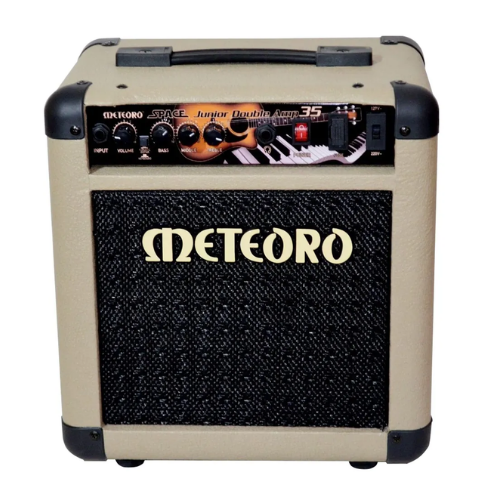 Amplificador Meteoro Space Jr Double 35W RMS Eletroacústico e Voz com 2 Canais Independentes Falantes 8" Tweeter Reverb e Entrada Auxiliar