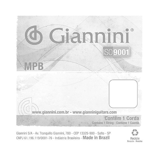 Corda Avulsa Violão Nylon 6 Bolinha Giannini MPB GENWBG6
