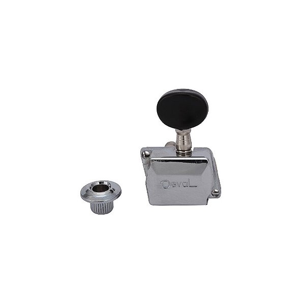 Tarraxa Guitarra Semi Blindada 6L Cromada Preta 704PT Deval