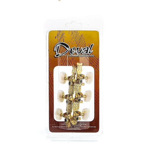 Tarraxa Violão Dourada Botões Acrílico 201G Deval ABA2011