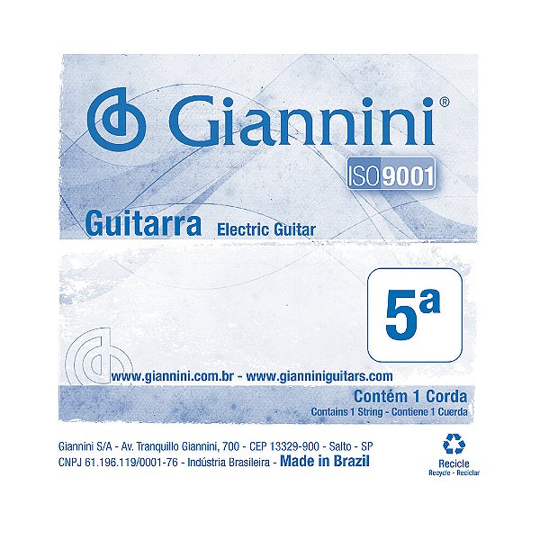 Corda Avulsa Guitarra 5 Giannini Canário GESGT9.5
