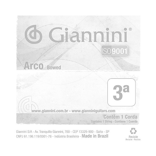 Corda Avulsa Violino 3 Giannini Arco Bowed GEAVVA3