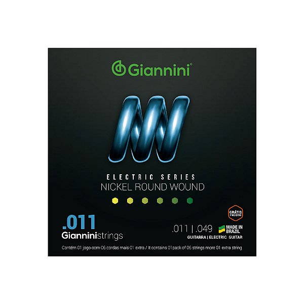 Encordoamento Guitarra 011 E extra Giannini GEEGST11