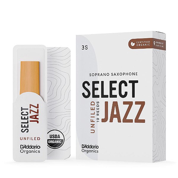 Palheta Sax Soprano 3S (10) DAddario Organic Select Jazz