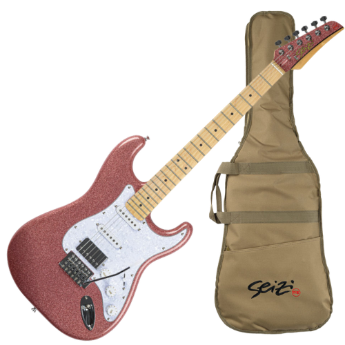 Guitarra Seizi Fun Katana Musashi HSS Rose Gold Sparkle Captadores Chidori HSS Ponte Tremolo e Bag 10360989