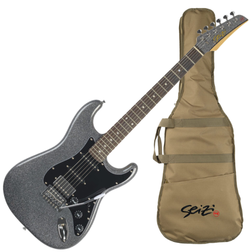 Guitarra Seizi Fun Katana Musashi HSS Space Grey Sparkle Captadores Chidori HSS Ponte Tremolo Escudo Preto e Bag 10361146