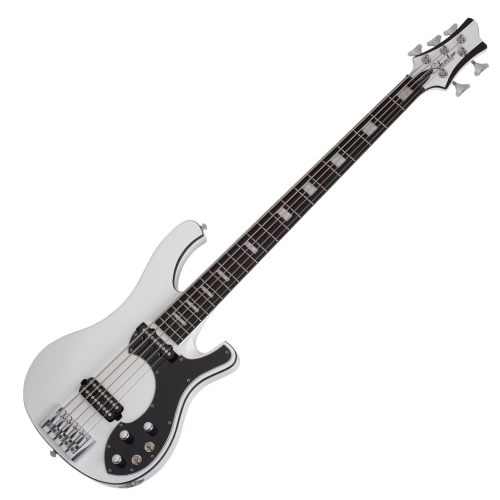 Contrabaixo Schecter Stargazer-4 Gloss White com Corpo em Mogno Braço em Maple Escala em Ébano com Captadores Schecter USA SuperRock Vintage Ponte Schecter com TonePros Roller Tune-O-Matic 683