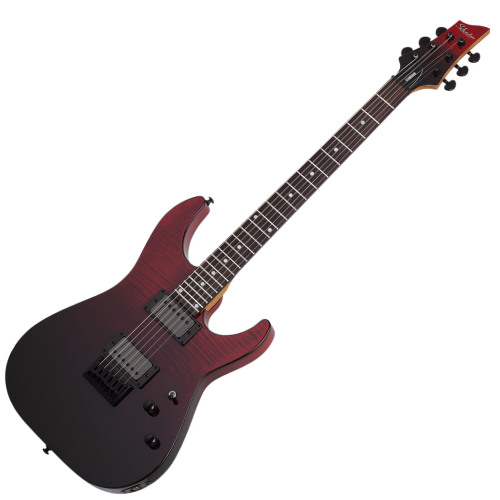 Guitarra Schecter C-1 Standard Blood Burst com Corpo em Basswood Braço em Maple Escala em Rosewood com Captadores Schecter Diamond SuperRock Custom Ponte Schecter com Tremolo Floyd Rose Special 3949