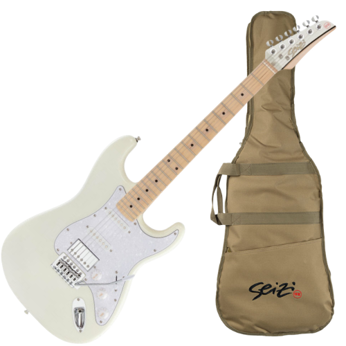 Guitarra Seizi Fun Katana Musashi HSS Maple Snow White Sparkle Captadores Chidori HSS Ponte Tremolo e Bag 10361156